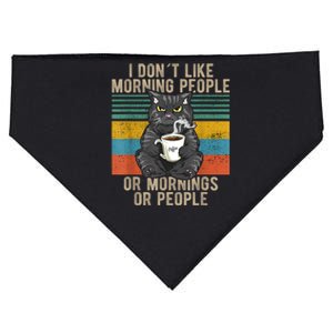 I Hate Morning People And Mornings And People Coffee Cat USA-Made Doggie Bandana