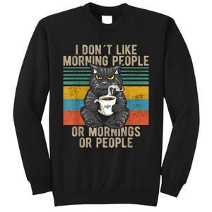 I Hate Morning People And Mornings And People Coffee Cat Tall Sweatshirt