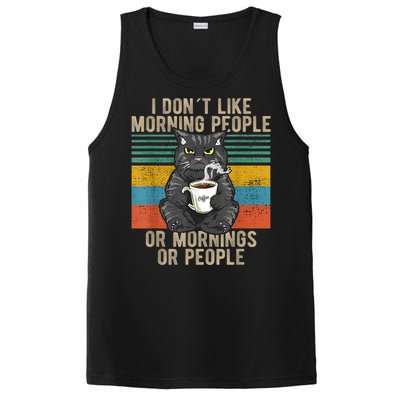 I Hate Morning People And Mornings And People Coffee Cat PosiCharge Competitor Tank