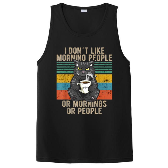 I Hate Morning People And Mornings And People Coffee Cat PosiCharge Competitor Tank