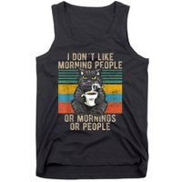 I Hate Morning People And Mornings And People Coffee Cat Tank Top