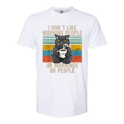 I Hate Morning People And Mornings And People Coffee Cat Softstyle CVC T-Shirt