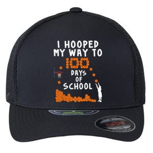 I Hooped My Way 100 Days Of School Basketball Flexfit Unipanel Trucker Cap