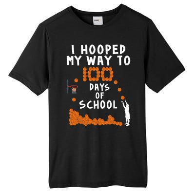 I Hooped My Way 100 Days Of School Basketball Tall Fusion ChromaSoft Performance T-Shirt