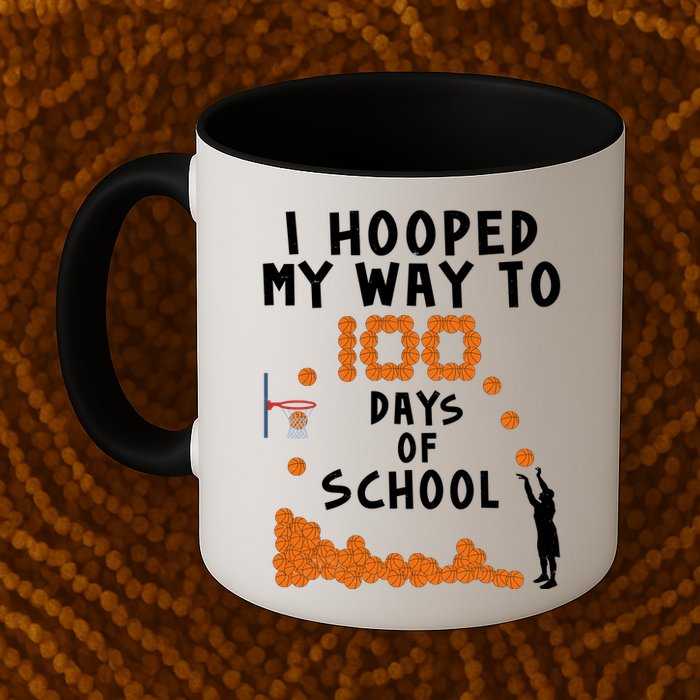 I Hooped My Way 100 Days Of School Basketball Mug