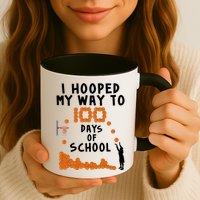 I Hooped My Way 100 Days Of School Basketball Mug