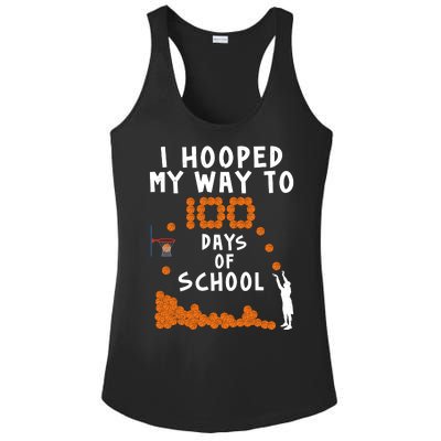 I Hooped My Way 100 Days Of School Basketball Ladies PosiCharge Competitor Racerback Tank