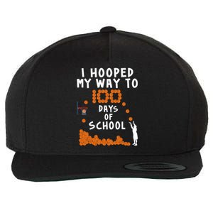 I Hooped My Way 100 Days Of School Basketball Wool Snapback Cap