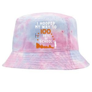 I Hooped My Way 100 Days Of School Basketball Tie-Dyed Bucket Hat