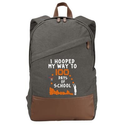 I Hooped My Way 100 Days Of School Basketball Cotton Canvas Backpack