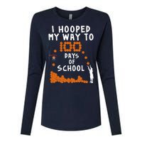 I Hooped My Way 100 Days Of School Basketball Womens Cotton Relaxed Long Sleeve T-Shirt