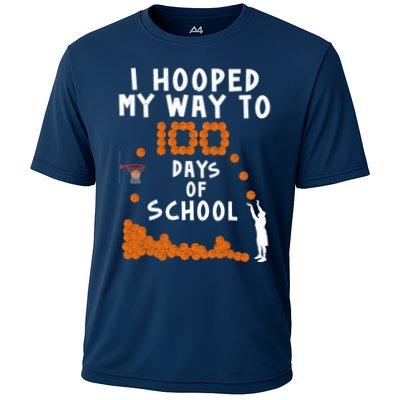 I Hooped My Way 100 Days Of School Basketball Performance Shirt