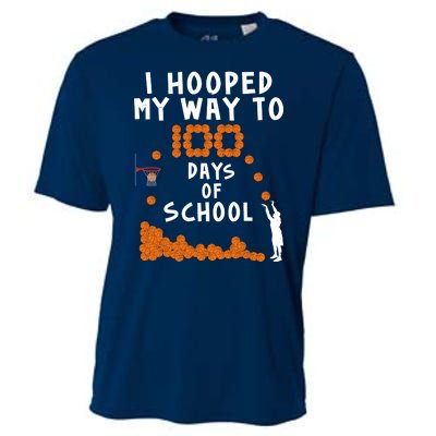 I Hooped My Way 100 Days Of School Basketball Cooling Performance Crew T-Shirt