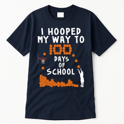 I Hooped My Way 100 Days Of School Basketball Tall T-Shirt