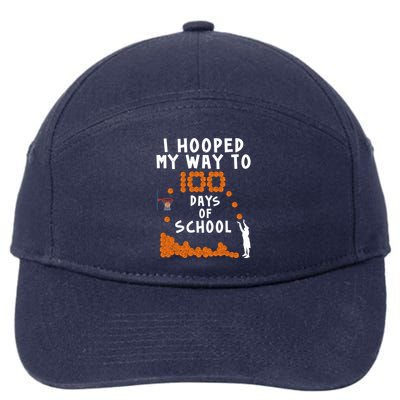 I Hooped My Way 100 Days Of School Basketball 7-Panel Snapback Hat