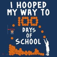 I Hooped My Way 100 Days Of School Basketball 7-Panel Snapback Hat