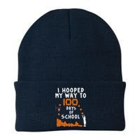 I Hooped My Way 100 Days Of School Basketball Knit Cap Winter Beanie