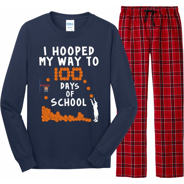 I Hooped My Way 100 Days Of School Basketball Long Sleeve Pajama Set