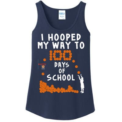 I Hooped My Way 100 Days Of School Basketball Ladies Essential Tank