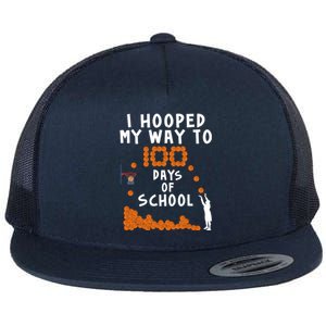 I Hooped My Way 100 Days Of School Basketball Flat Bill Trucker Hat