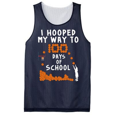 I Hooped My Way 100 Days Of School Basketball Mesh Reversible Basketball Jersey Tank