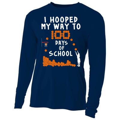 I Hooped My Way 100 Days Of School Basketball Cooling Performance Long Sleeve Crew