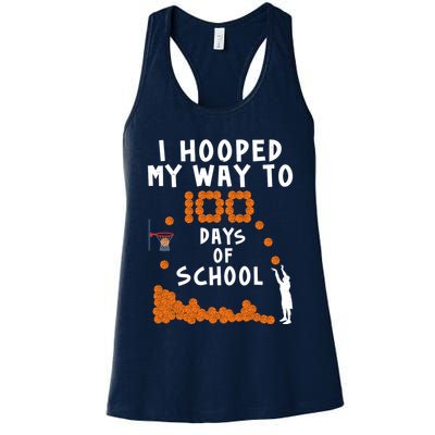 I Hooped My Way 100 Days Of School Basketball Womens Tank Top