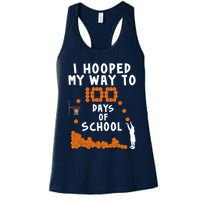 I Hooped My Way 100 Days Of School Basketball Womens Tank Top