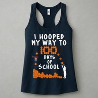 I Hooped My Way 100 Days Of School Basketball Womens Tank Top