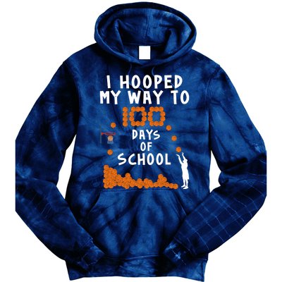 I Hooped My Way 100 Days Of School Basketball Tie Dye Hoodie