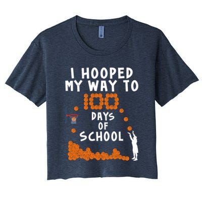 I Hooped My Way 100 Days Of School Basketball Crop Top