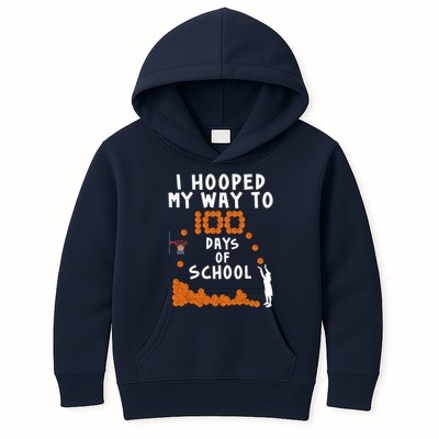 I Hooped My Way 100 Days Of School Basketball Kids Hoodie