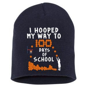 I Hooped My Way 100 Days Of School Basketball Short Acrylic Beanie