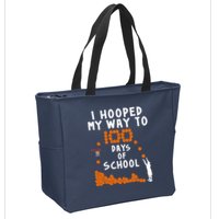 I Hooped My Way 100 Days Of School Basketball Zip Tote Bag