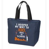 I Hooped My Way 100 Days Of School Basketball Zip Tote Bag