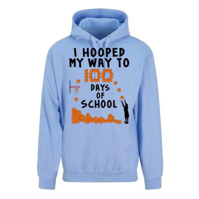 I Hooped My Way 100 Days Of School Basketball Unisex Surf Hoodie