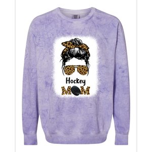 Ice Hockey Mom Mama Leopard Cheetah Print Hockey Cute Gift Colorblast Crewneck Sweatshirt