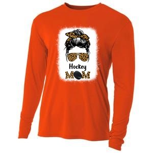 Ice Hockey Mom Mama Leopard Cheetah Print Hockey Cute Gift Cooling Performance Long Sleeve Crew