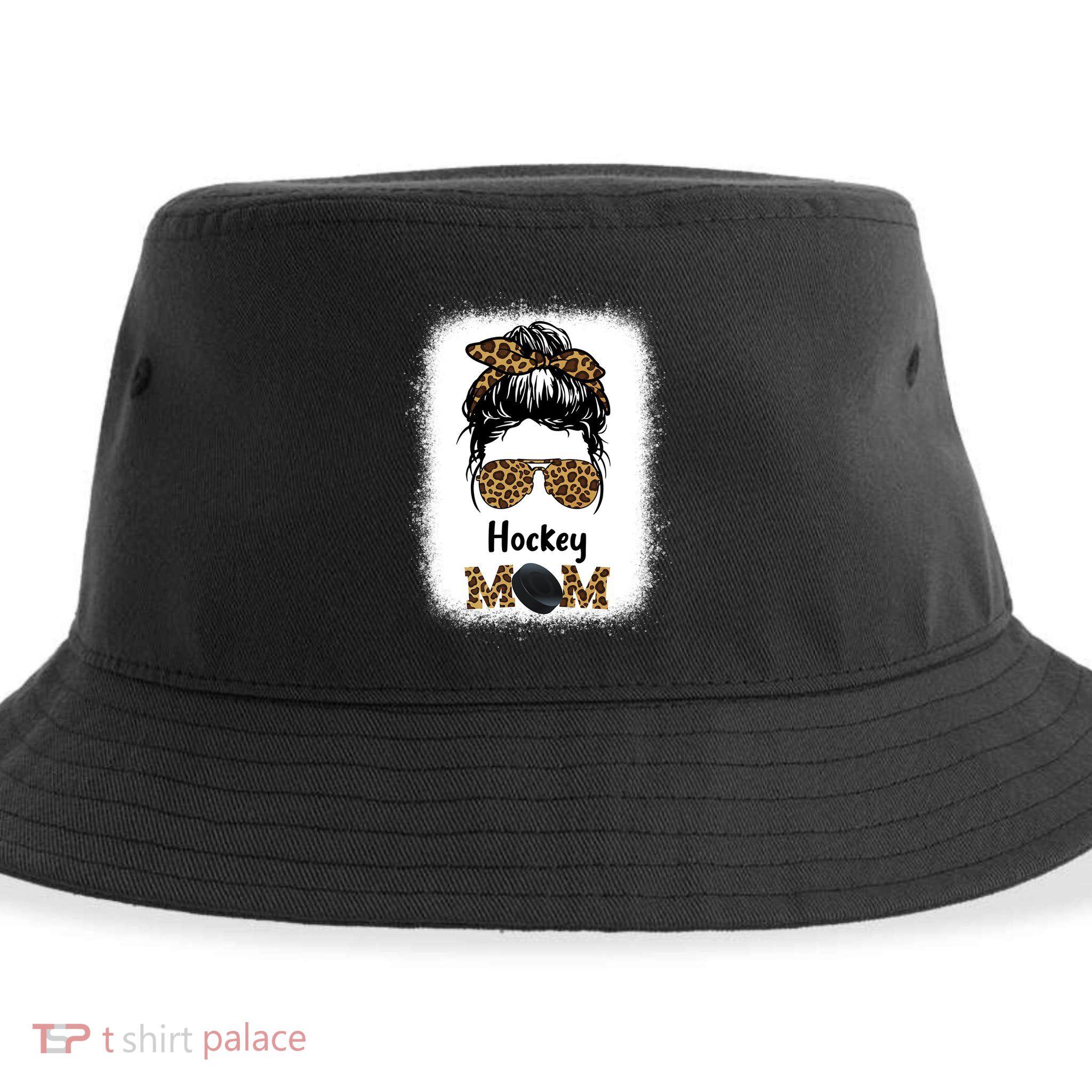Ice Hockey Mom Mama Leopard Cheetah Print Hockey Cute Gift Sustainable Bucket Hat