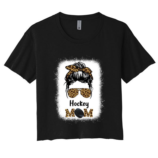 Ice Hockey Mom Mama Leopard Cheetah Print Hockey Cute Gift Crop Top