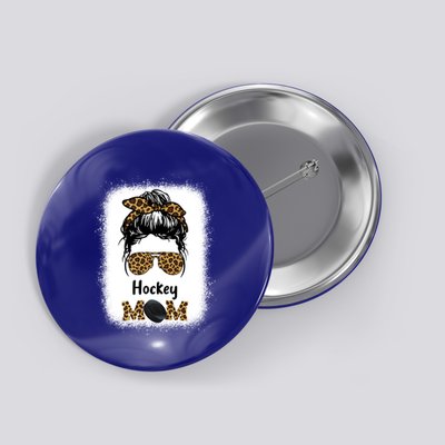 Ice Hockey Mom Mama Leopard Cheetah Print Hockey Cute Gift Button