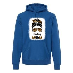 Ice Hockey Mom Mama Leopard Cheetah Print Hockey Cute Gift Premium Hoodie