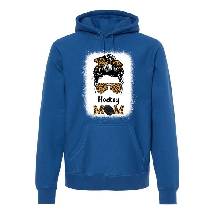 Ice Hockey Mom Mama Leopard Cheetah Print Hockey Cute Gift Premium Hoodie