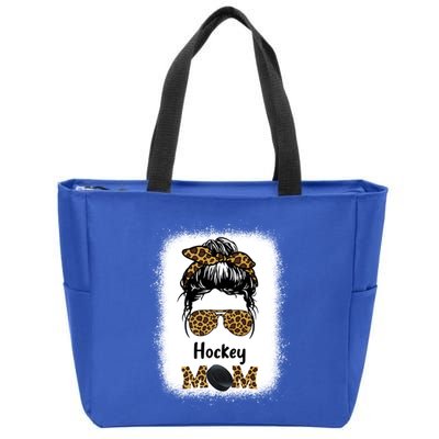 Ice Hockey Mom Mama Leopard Cheetah Print Hockey Cute Gift Zip Tote Bag