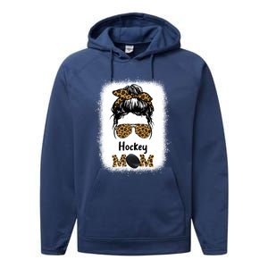 Ice Hockey Mom Mama Leopard Cheetah Print Hockey Cute Gift Performance Fleece Hoodie