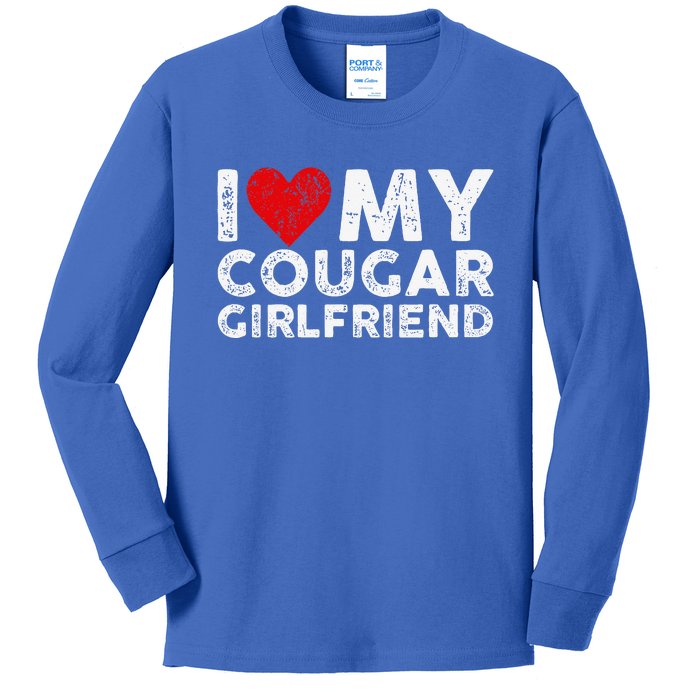 I Heart My Cougar Girlfriend Mommy Family GF Love Funny Kids Long Sleeve Shirt