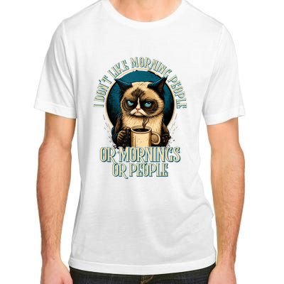 I Hate Morning People And Mornings And People Coffee Cat Adult ChromaSoft Performance T-Shirt