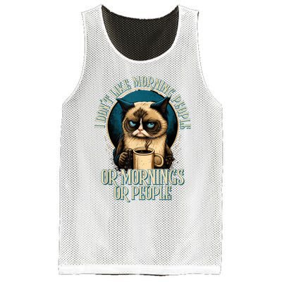 I Hate Morning People And Mornings And People Coffee Cat Mesh Reversible Basketball Jersey Tank