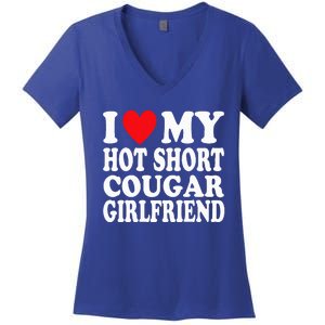 I Heart My Hot Short Cougar Girlfriend Women's V-Neck T-Shirt