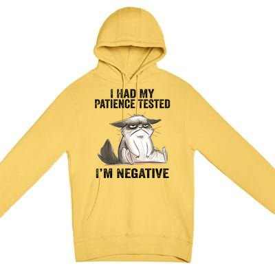 I Had My Patience Tested I'm Negative Cat Funny Sarcasm Premium Pullover Hoodie